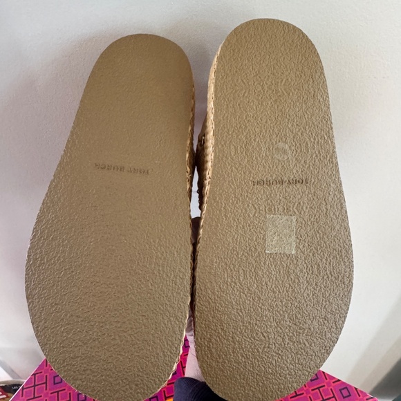 NEW IN BOX Tory Burch Kira Sport Sandal Natural Raffia Havana Sand Platform 8.5 - Picture 6 of 12